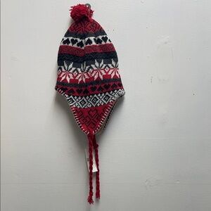 Cozy Red and Black Kids Winter Hat